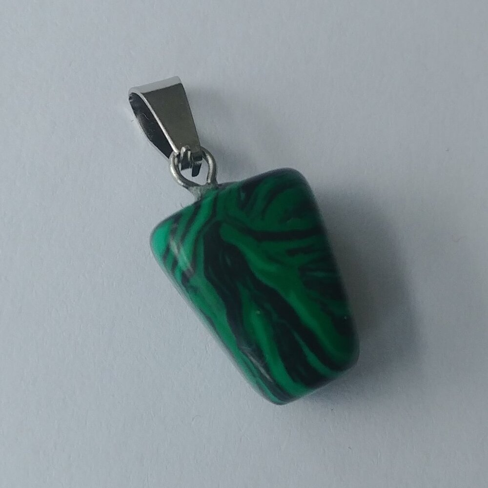 4/$20 Pendant for necklace green and black swirled